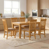 Dining Set 7 pcs Grey Solid Oak Wood 3430374
