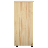 Rolling Cabinet Brown 34 x 39 x 93.5 cm Solid Pine Wood 42032394