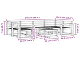 Outdoor Sofa Set 7 pcs White 59 x 59 x 37 cm Solid Acacia Wood 3387318