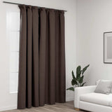 ZNTS Linen-Look Blackout Curtain with Hooks Taupe 290x245 cm 321207
