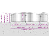 Garden Gate with Lock Woerden Grey 175 x 400 cm Steel 42008910