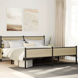 Metal Bed Frame without Mattress Sonoma Oak 193x203 cm 3308506