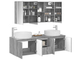 Bathroom Cabinet Set 4 pcs Grey Sonoma Engineered Wood 3406588