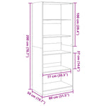 Wardrobe Concrete Grey 80x50x200 cm Engineered Wood 3307723