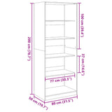 Wardrobe Concrete Grey 80x50x200 cm Engineered Wood 3307723