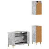 3 Piece Bathroom Cabinet Set ARNHEM Concrete Grey 3417768