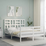 Bed Frame without Mattress White 140x200 cm Solid Wood 3194897