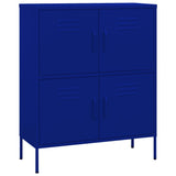 Storage Cabinet Navy Blue Steel Medium Height-Adjustable Shelves 336136