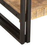 Bookcase Natural wood and black 320616