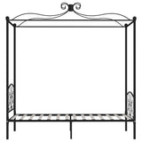 Canopy Bed Frame without Mattress Black Metal 90x200 cm 284474