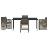 Garden Dining Set 5 pcs Grey Powder-Coated Steel 3380655