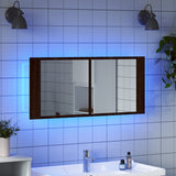 LED Bathroom Mirror Cabinet Brown Oak 100x12x45 cm 834961