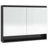 Bathroom Mirror Cabinet 80x15x60 cm MDF Shining Black 331531