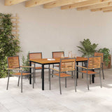 Garden Dining Set 7 pcs Grey Poly Rattan 3365503