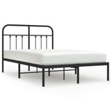 Bed Frame Black Powder-Coated Steel 120x190 cm Small Double 352575