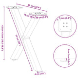 Coffee Table Legs X-Shaped 2 pcs White 60x cm Steel 4012901