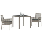 Garden Dining Set 3 pcs Grey Poly rattan 3334871