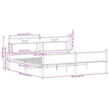 Metal Bed Frame without Mattress Sonoma Oak 200x200 cm 3325128