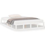 Bed Frame without Mattress White 140x200 cm Solid Wood 820797