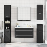 Bathroom Mirror Cabinet Black 64x20x67 cm Engineered Wood 833560