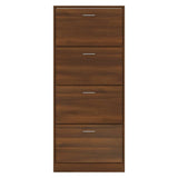 Shoe Cabinet Brown Oak 63x24x147 cm Engineered Wood 342549