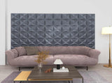 Wall Panels 48 pcs Origami Grey 50 x 50 cm XPS Foam 42046035