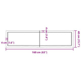 Bathroom Countertop Light Brown 160x40xcm Treated Solid Wood 3156155