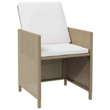 Garden Chairs with Stools 2 pcs Poly Rattan Beige 316781
