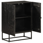 Sideboard Black 55x30x76 cm Solid Wood Mango and Iron 372005