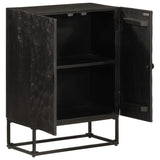 Sideboard Black 55x30x76 cm Solid Wood Mango and Iron 372005