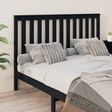 Bed Headboard Black 166x6x101 cm Solid Wood Pine 818534