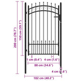Fence Gate with Spikes Steel 100x150 cm Black 146390