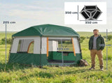 Outsunny Cabin Tent Easy Setup 3000mm Waterproof Camping Tent 4 Person with Carrying Bag Green T3398P554967