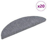 Stair Mats Self-adhesive 20 pcs 56x17x3 cm Light Grey Half Round 3365670