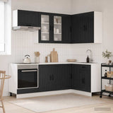Kitchen Unit LUCCA 8 pcs Black Engineered Wood 3438468