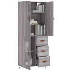 Highboard Grey Sonoma 69.5x34x180 cm Engineered Wood 3195937