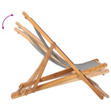 Beach Chair Light Grey Solid Teak Wood 42032664