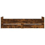 Bed Frame with Drawers without Mattress Smoked Oak 90x190 cm Single 3207382