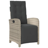 5 Piece Garden Dining Set with Cushions Light Grey Poly Rattan 3212606