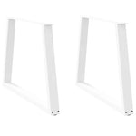 ZNTS Dining Table Legs V-Shape 2 pcs White 90x cm Steel 4012577