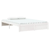 Bed Frame without Mattress White Solid Wood 140x190 cm 814930