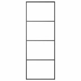 Sliding Door Frosted ESG Glass and Aluminium 76x205 cm Black 151655
