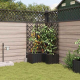 Garden Planter 3 pcs Black 80 x 80 x 142 cm PP 42002854