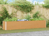 Garden Raised Bed Light Brown 290 x 50 x 68 cm Galvanised Steel 42017354