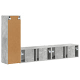 TV Cabinet Set Wall-mounted 3 pcs Concrete Grey Engineered Wood 3408991