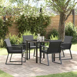Garden Dining Set 5 pcs Black Powder-Coated Steel 3379318