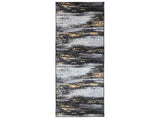 Rug Runner LESAKA Black and Gold 100 x 350 cm Diamond Velvet 42045308