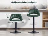 Set of Two Faux Leather Bar Stools - Dark Green T3398P423526