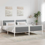 Bed frame White and light grey 200 x 200 cm Solid pine wood 3394302