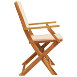 Folding Garden Chairs 6 pcs Beige Fabric and Solid Wood 3214584